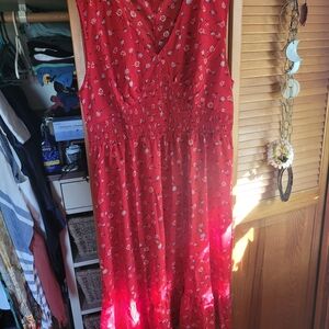 Red Floral Maxi Dress